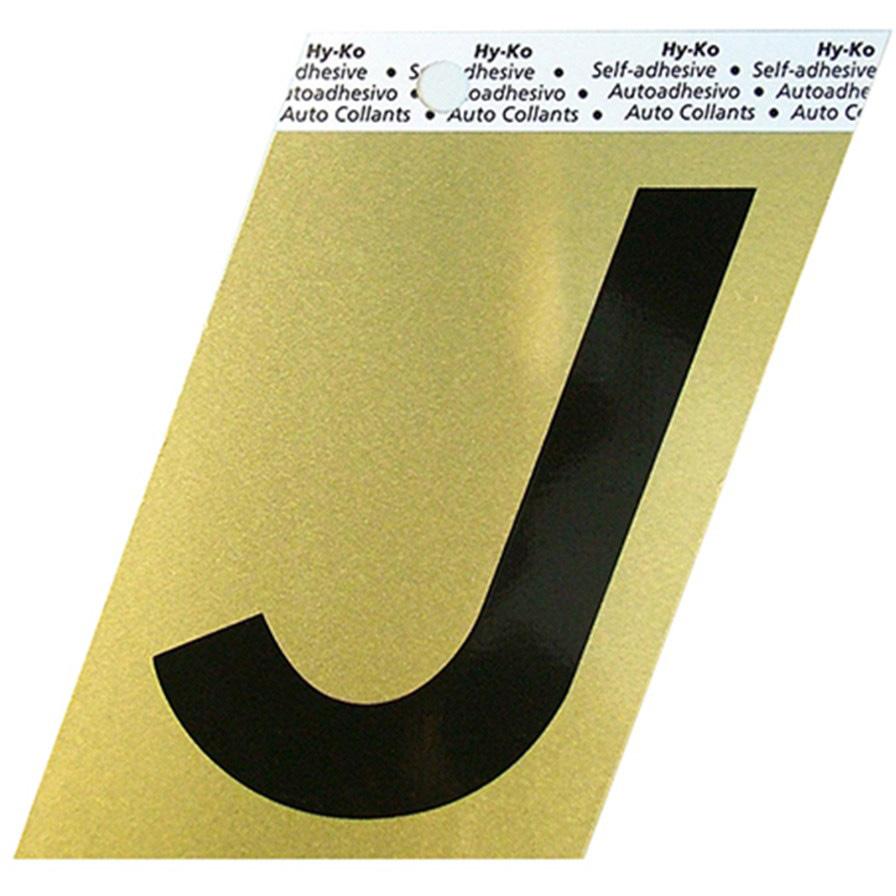GG-25 3-1/2" Self-Adhesive Aluminum Letter Sign, Black/Gold
