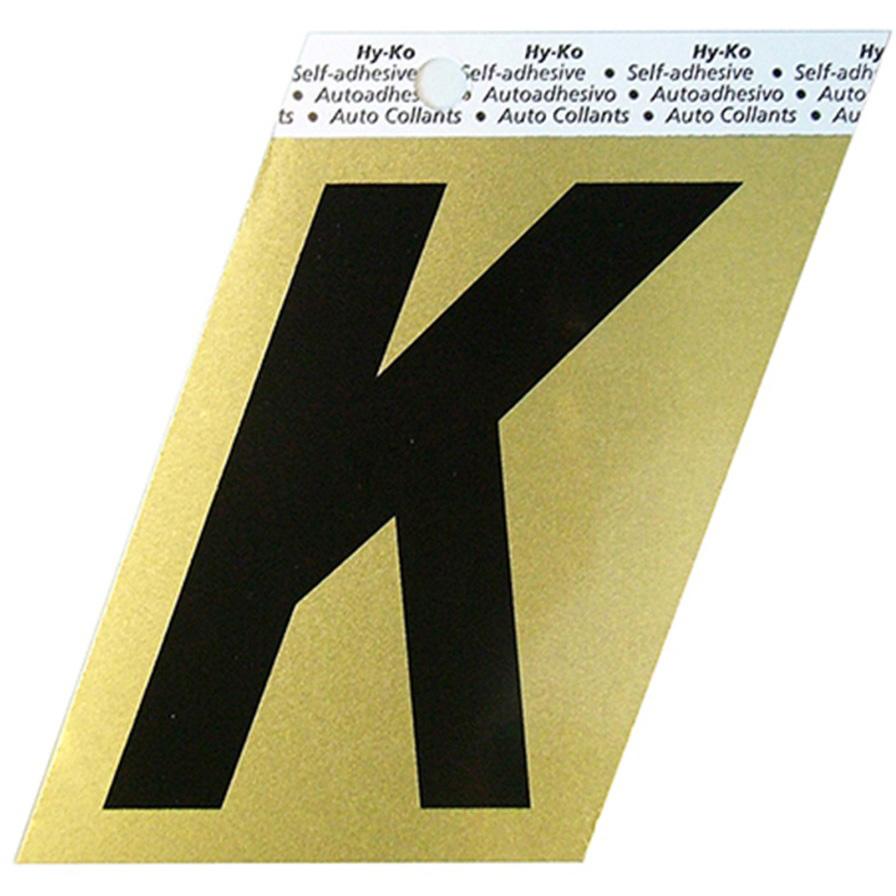 GG-25 3-1/2" Self-Adhesive Aluminum Letter Sign, Black/Gold