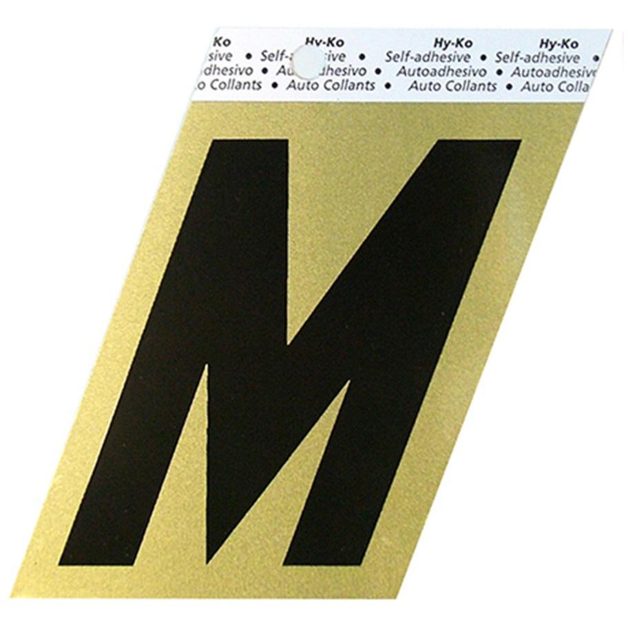 GG-25 3-1/2" Self-Adhesive Aluminum Letter Sign, Black/Gold