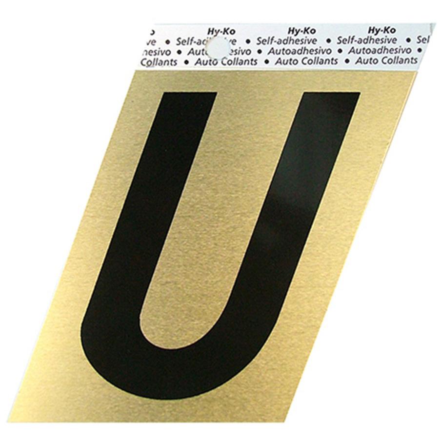 GG-25 3-1/2" Self-Adhesive Aluminum Letter Sign, Black/Gold