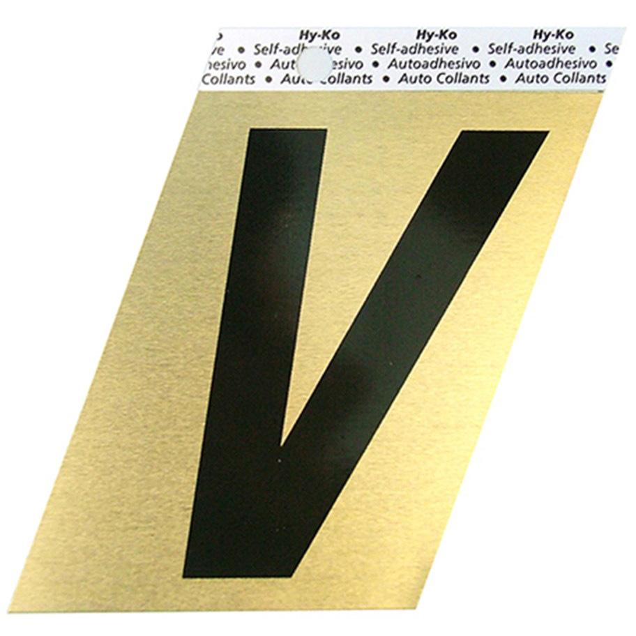 GG-25 3-1/2" Self-Adhesive Aluminum Letter Sign, Black/Gold