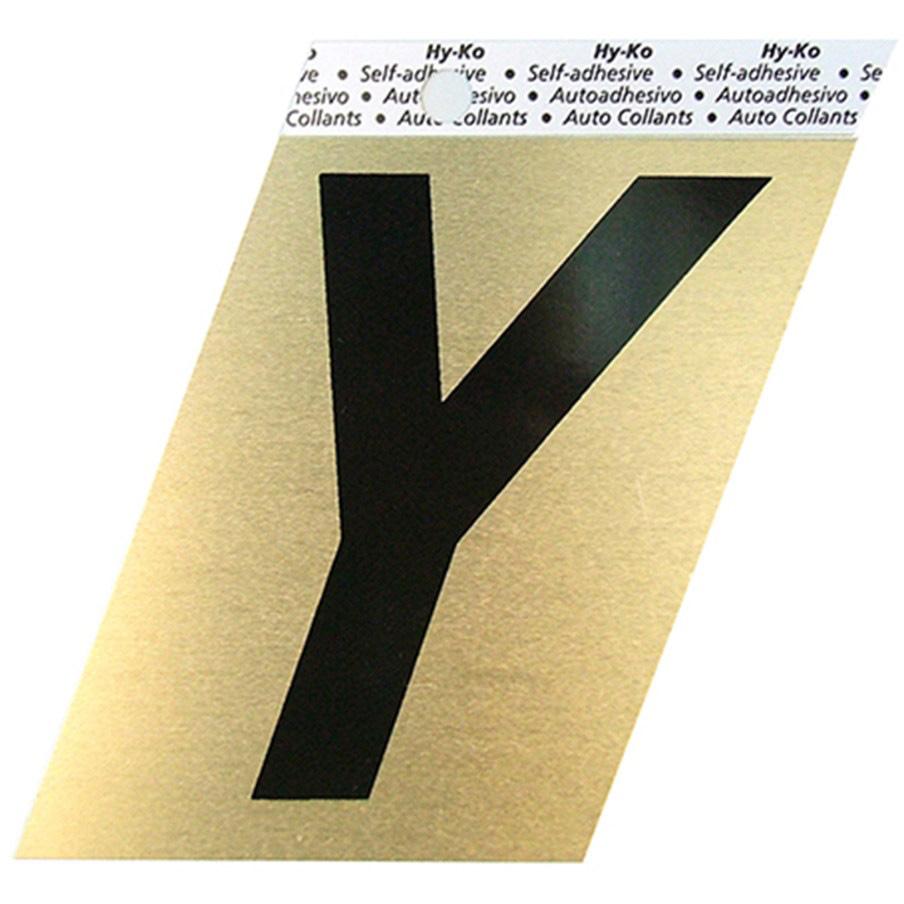 GG-25 3-1/2" Self-Adhesive Aluminum Letter Sign, Black/Gold