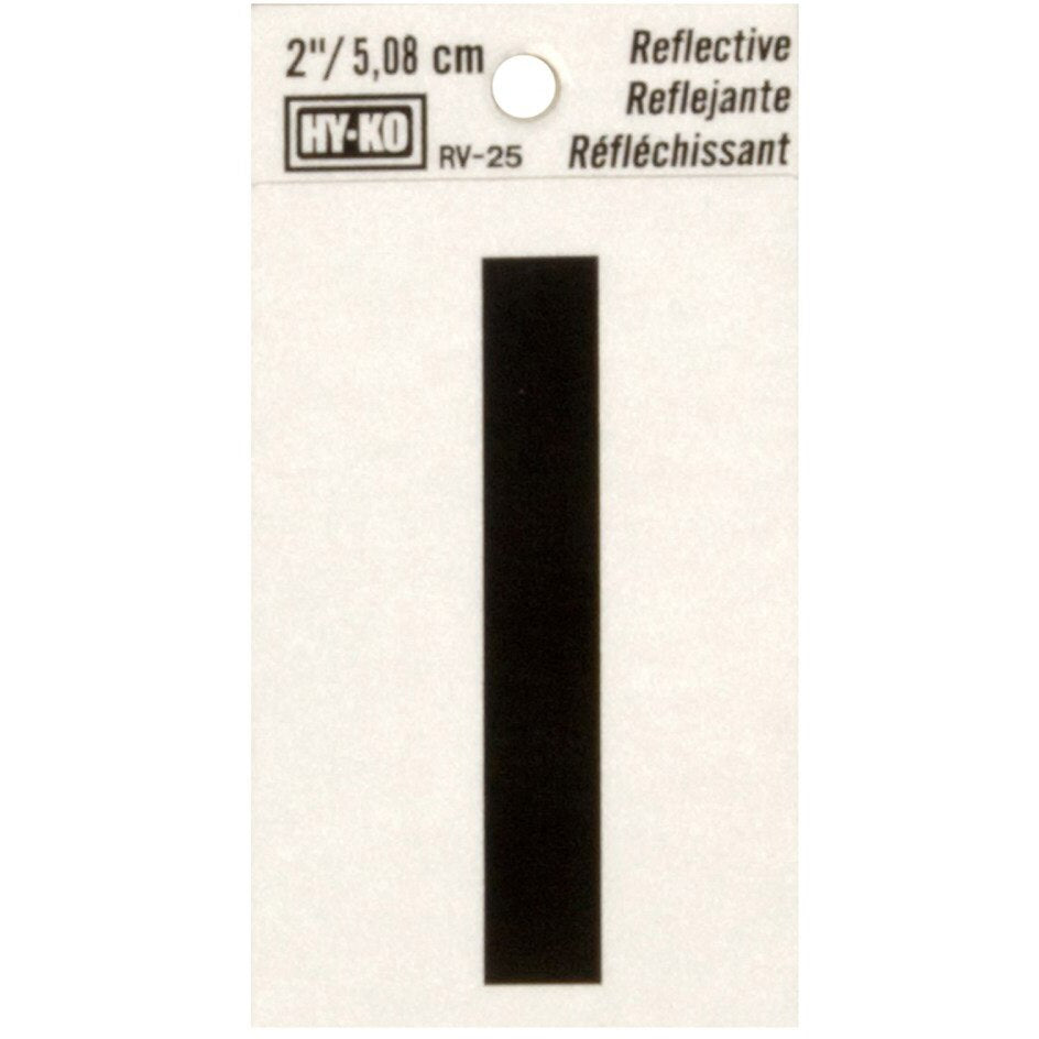 RV-25 1-1/2" x 3" Self-Adhesive Reflective Vinyl Letter Sign, Black