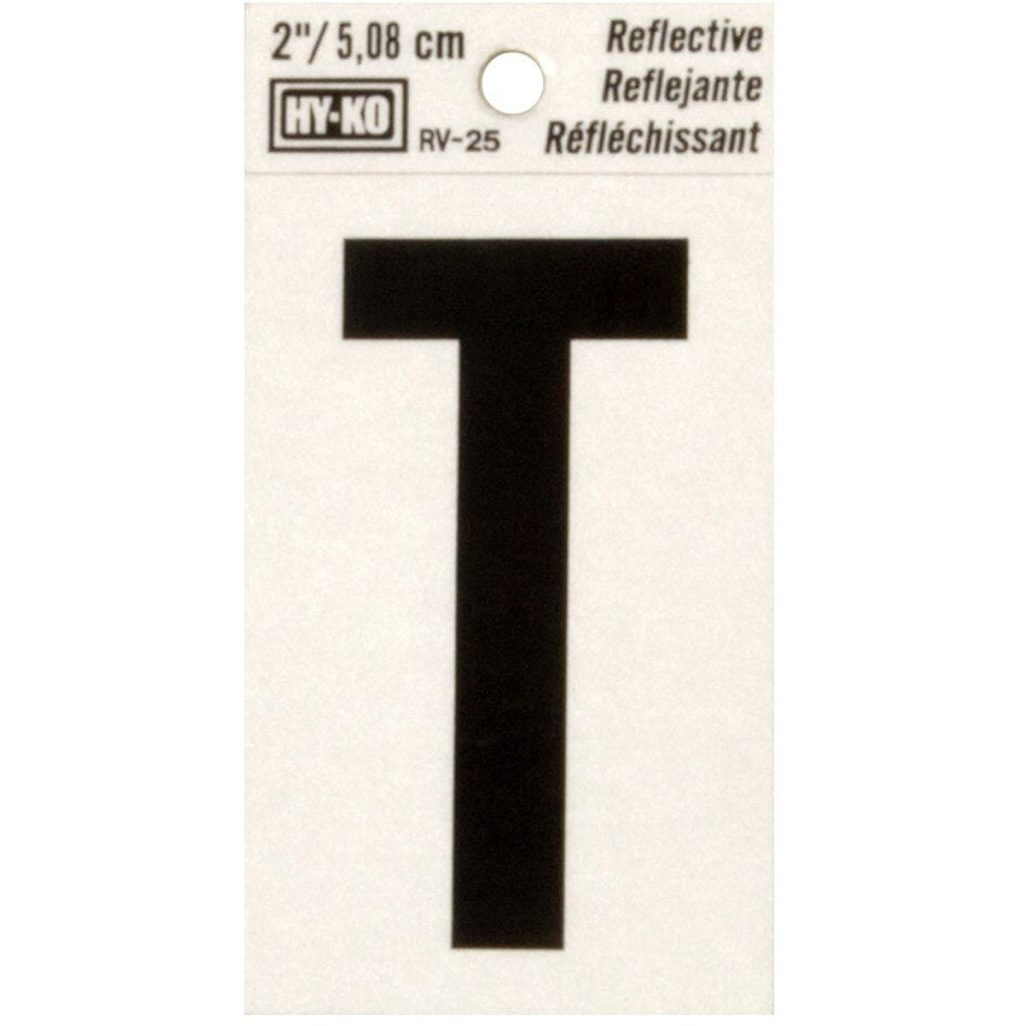 RV-25 1-1/2" x 3" Self-Adhesive Reflective Vinyl Letter Sign, Black