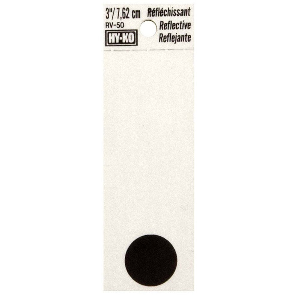 Hy-Ko RV-50/. 2-1/2" x 4" Self-Adhesive Reflective Vinyl Period Sign, Black