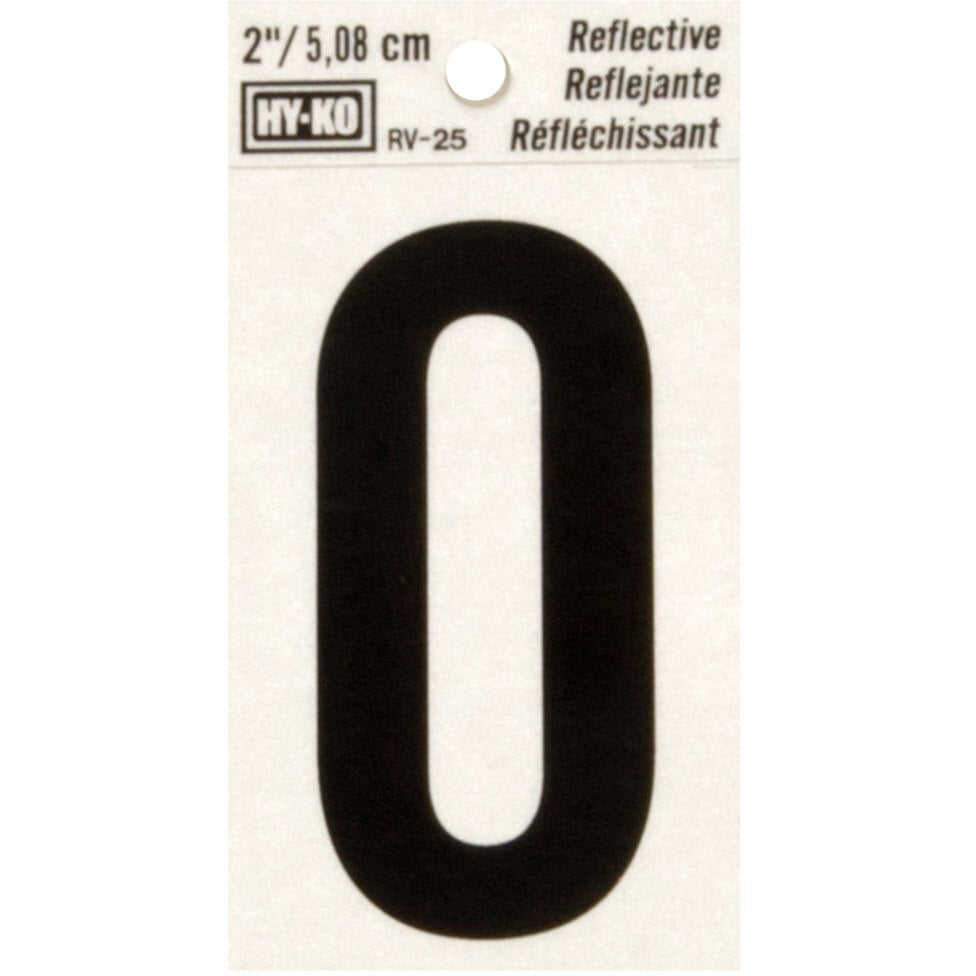 RV-25 1-1/2" x 3" Self-Adhesive Reflective Vinyl Letter Sign, Black