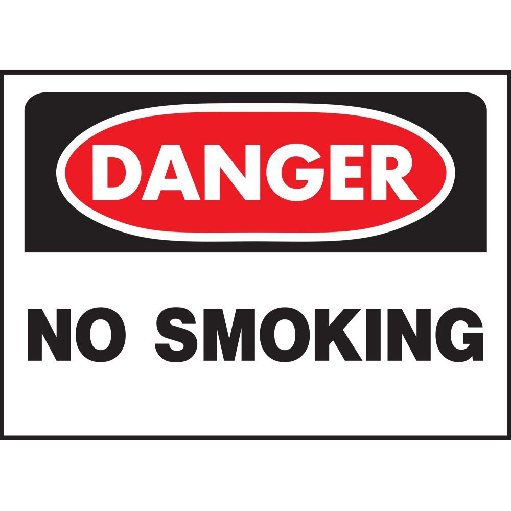 Hy-Ko 515 14" x 10" Danger No Smoking Sign, Heavy Duty Plastic OSHA Safety Sign, White/Black/Red