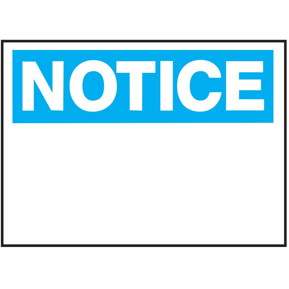 Hy-Ko 580 14" x 10" Notice Blank Safety Sign White/Blue