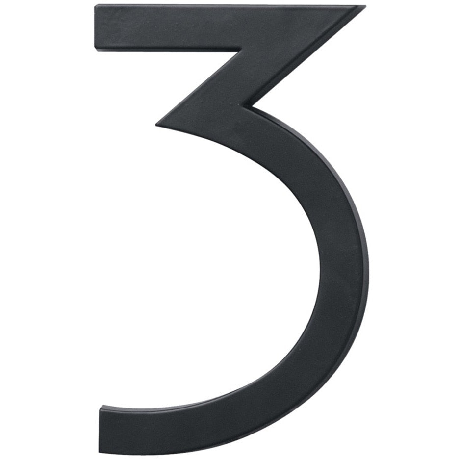 4" Floating Mount House Number - Black