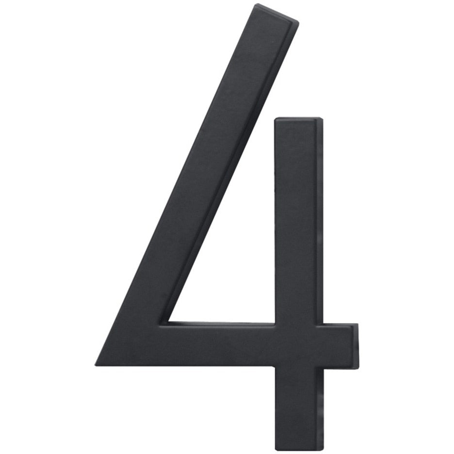 4" Floating Mount House Number - Black