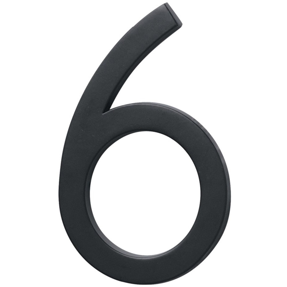 4" Floating Mount House Number - Black
