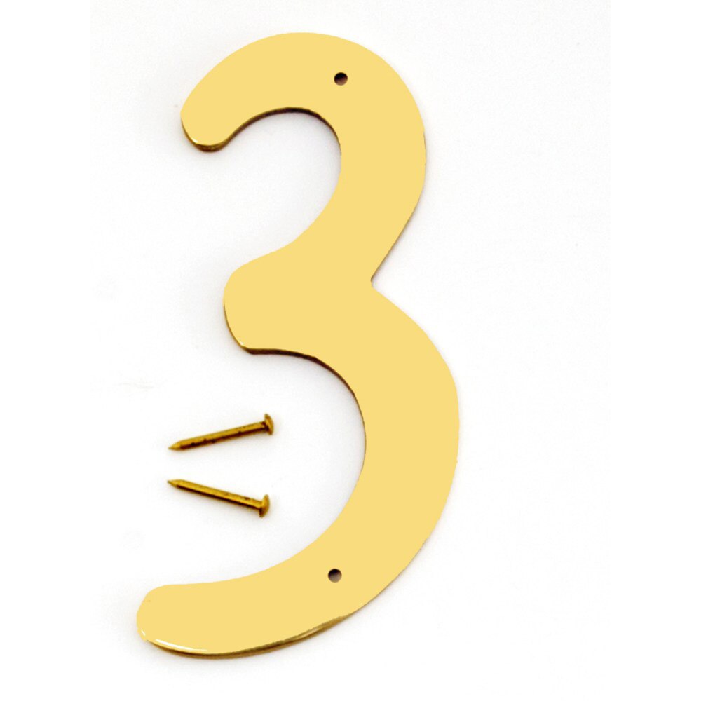 4" Metal House Number Polished Brass