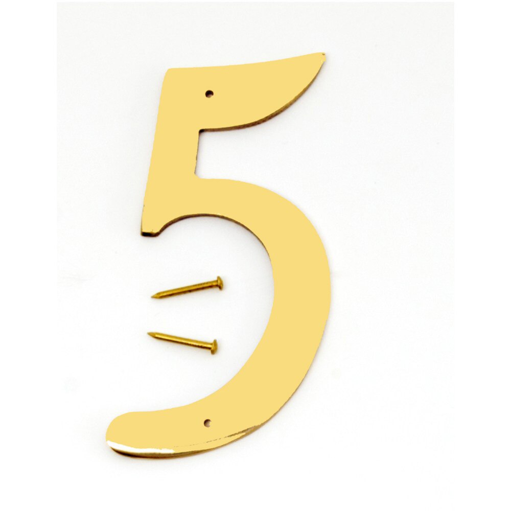 4" Metal House Number Polished Brass