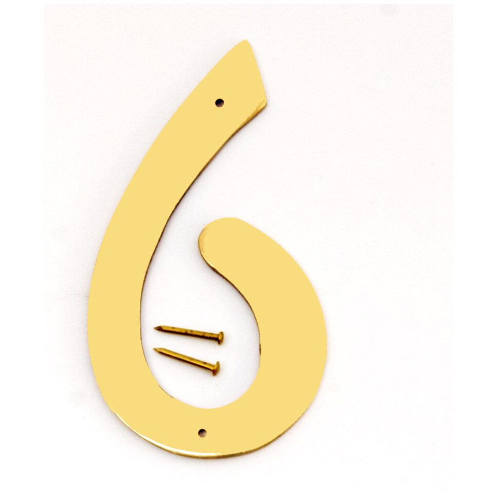 4" Metal House Number Polished Brass