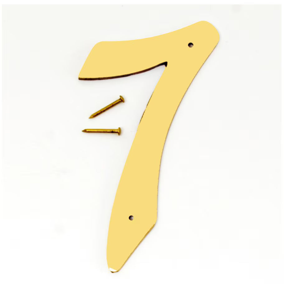 4" Metal House Number Polished Brass
