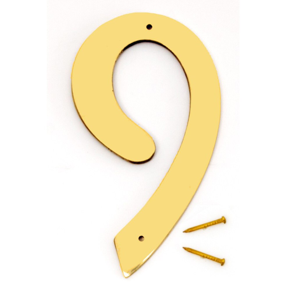 4" Metal House Number Polished Brass
