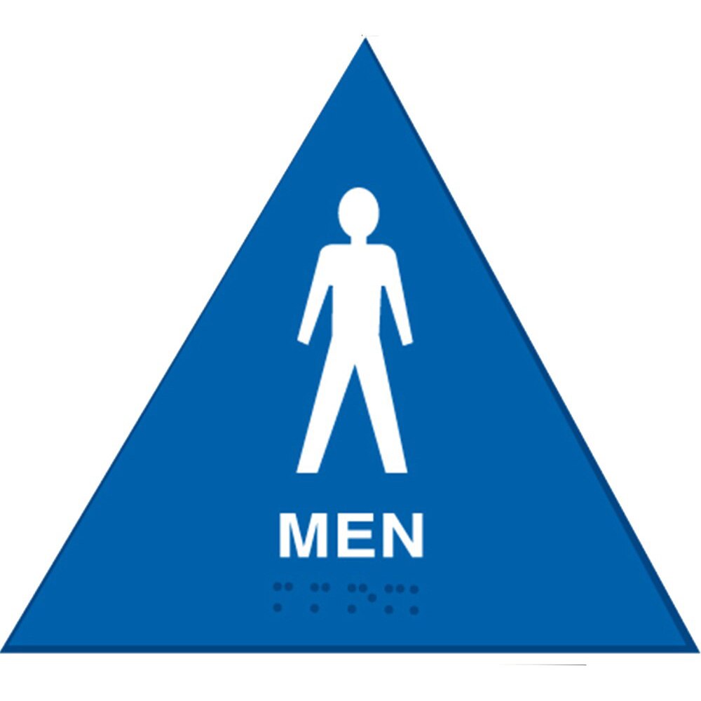 Hy-Ko T-24M 12" x 12" Men Triangle Sign - Blue