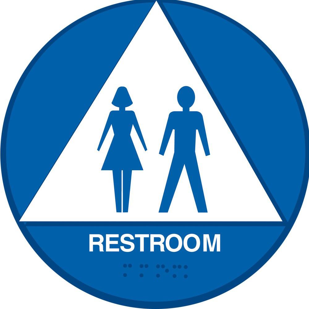 Hy-Ko T-24U 12" x 12" Unisex Round Sign - Blue