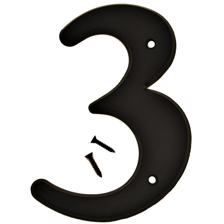 6" Plastic House Number - Black