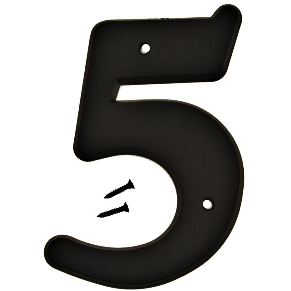 6" Plastic House Number - Black