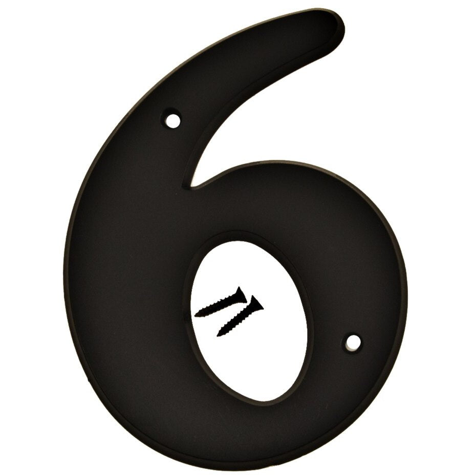 6" Plastic House Number - Black
