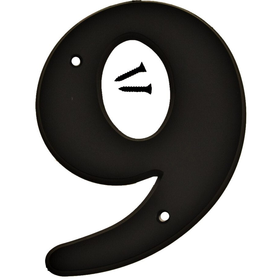 6" Plastic House Number - Black