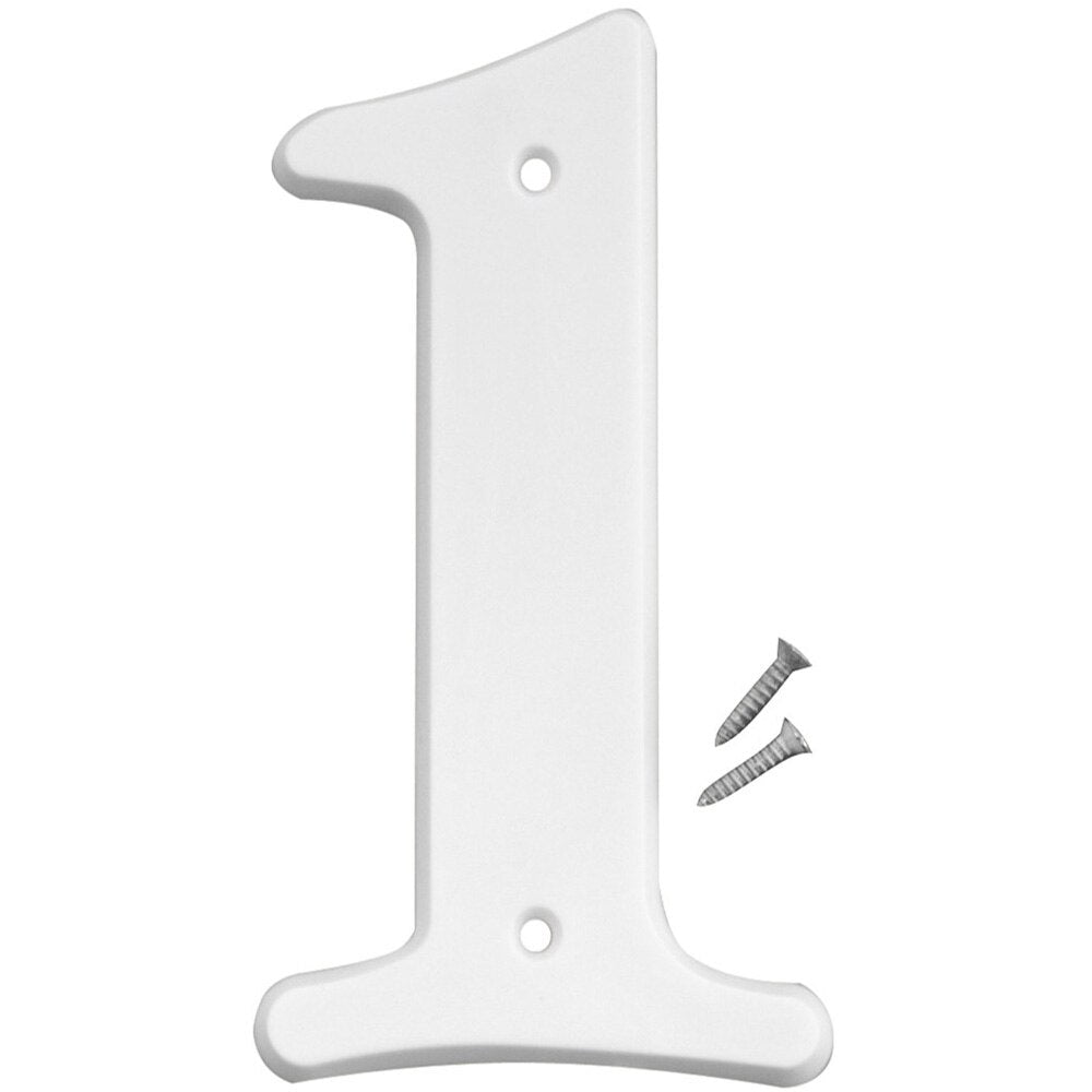 Hy-Ko 30301 6" Plastic House Number 1 - White