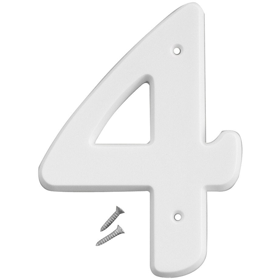 6" Plastic House Number - White