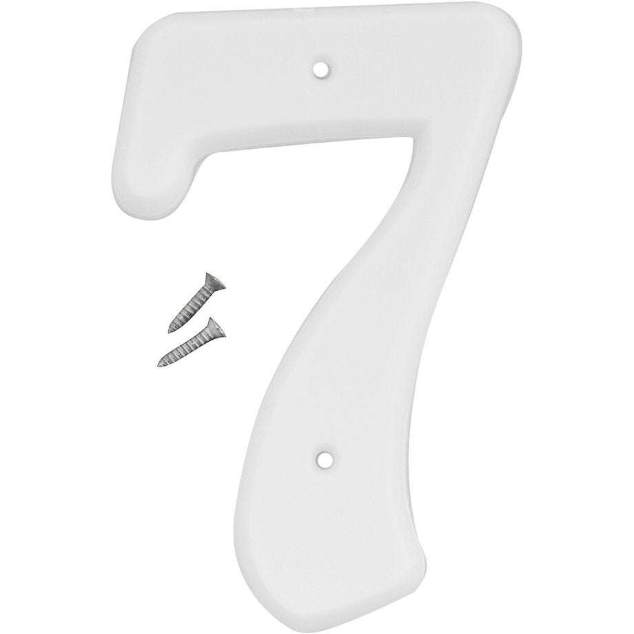 6" Plastic House Number - White