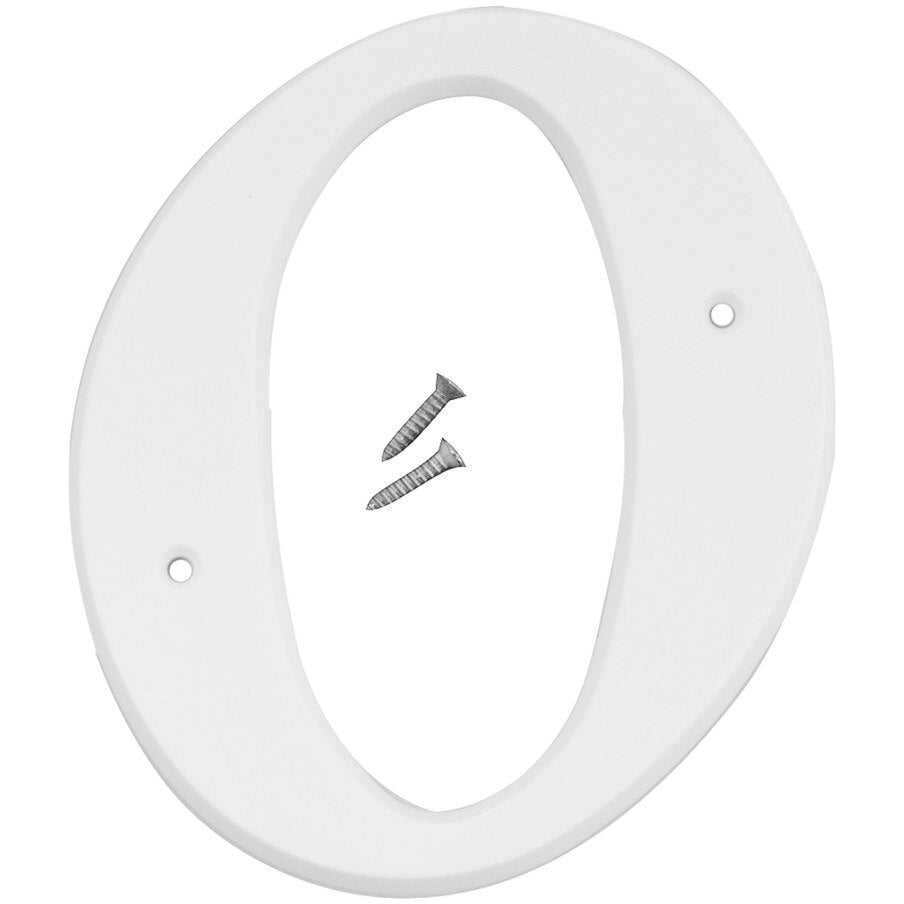 6" Plastic House Number - White