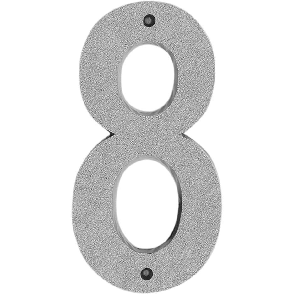 6" Reflective Plastic House Number - Silver