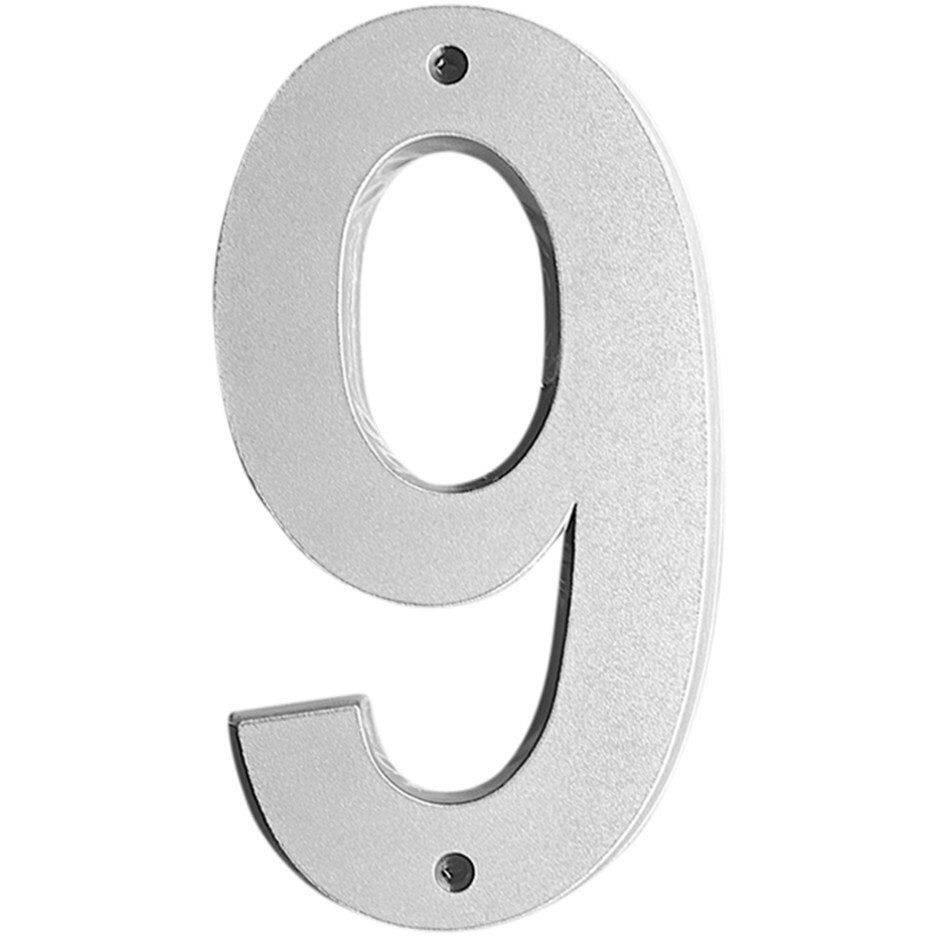 6" Reflective Plastic House Number - Silver