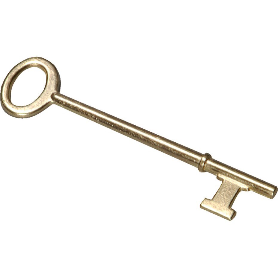 Hy-Ko KC167 Flat Tip Skeleton Key (2 pack)- Polished Brass