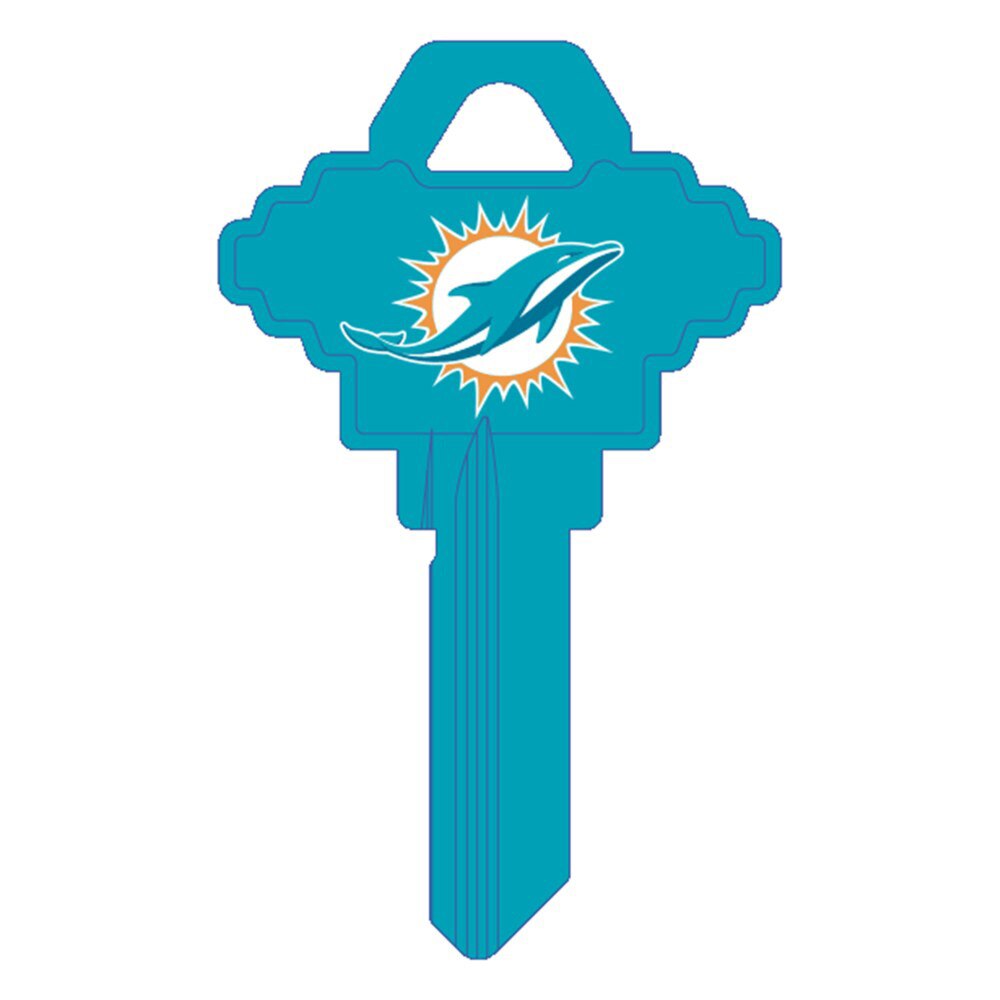 Hy-Ko FSK060H Miami Dolphins Schlage SC1 Brass Key Blank