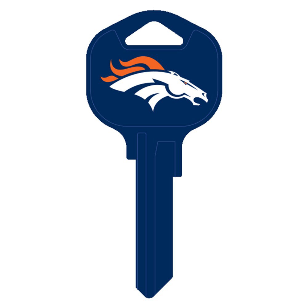 Hy-Ko FQK020H Denver Broncos Kwikset KW1 Brass Key Blank