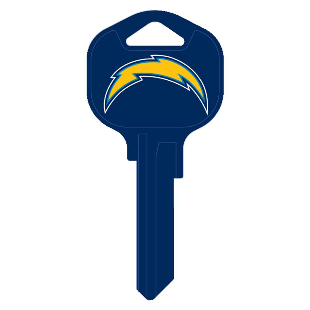 Hy-Ko FQK040H Los Angeles Chargers Kwikset KW1 Brass Key Blank