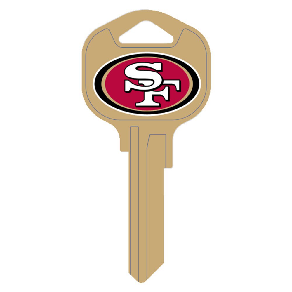 Hy-Ko FQK075H San Francisco 49ers Kwikset KW1 Brass Key Blank