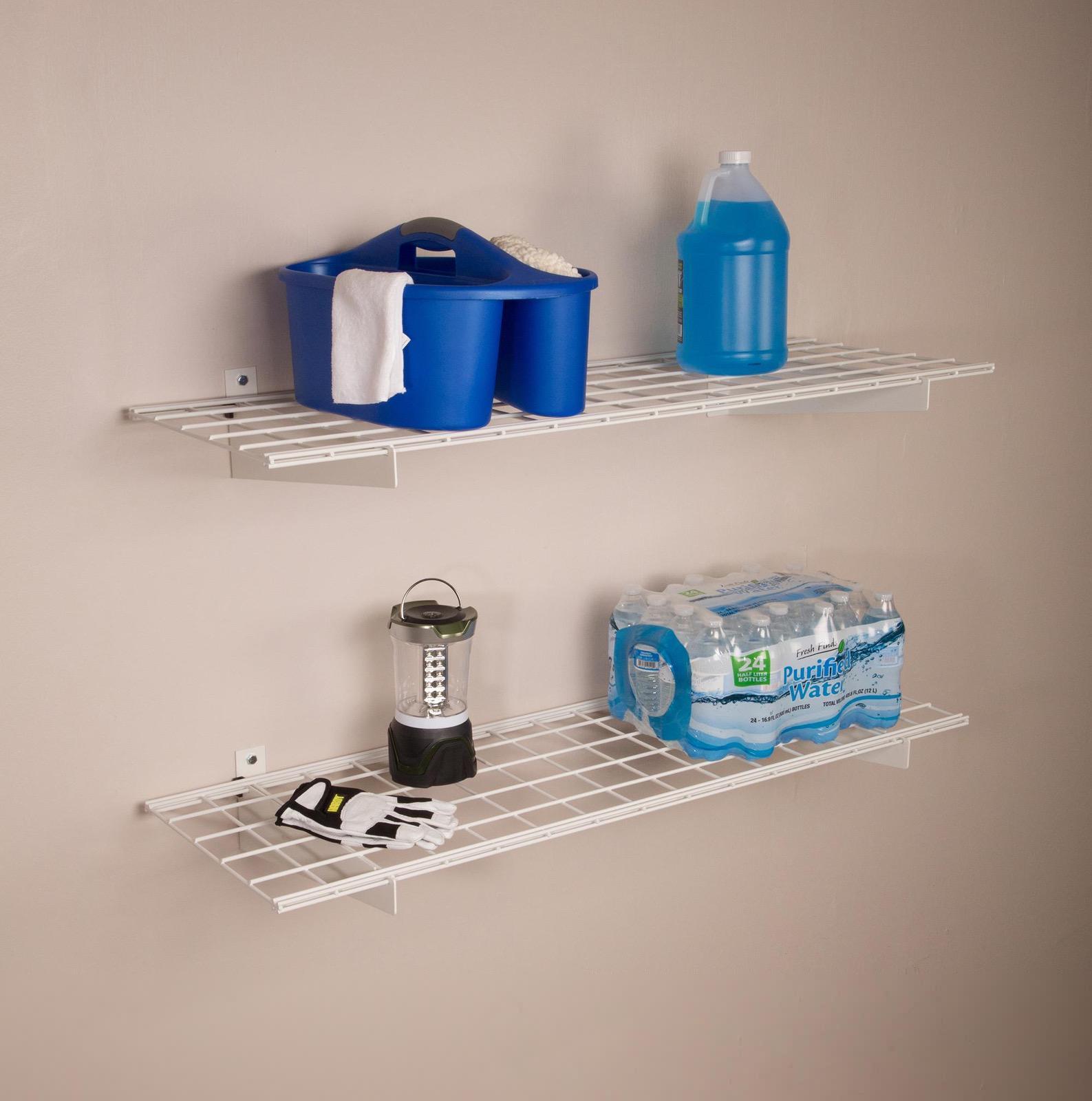 00967 45" x 15" Heavy-Duty Wall Shelf Kit - White