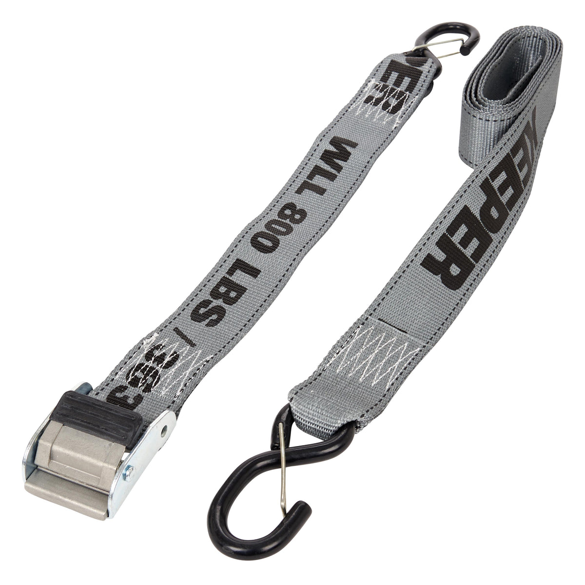 Keeper 05707-4 8' x 2" Cam Buckle Tie-Down 2/pk - Gray