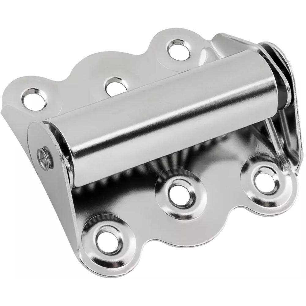 V122 2-3/4" Surface Mount Spring Hinge 2/pk - Satin Stainless Steel