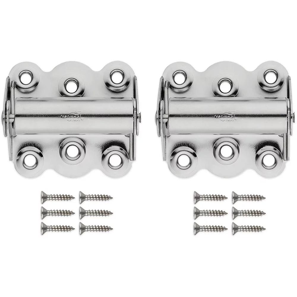 V122 2-3/4" Surface Mount Spring Hinge 2/pk - Satin Stainless Steel