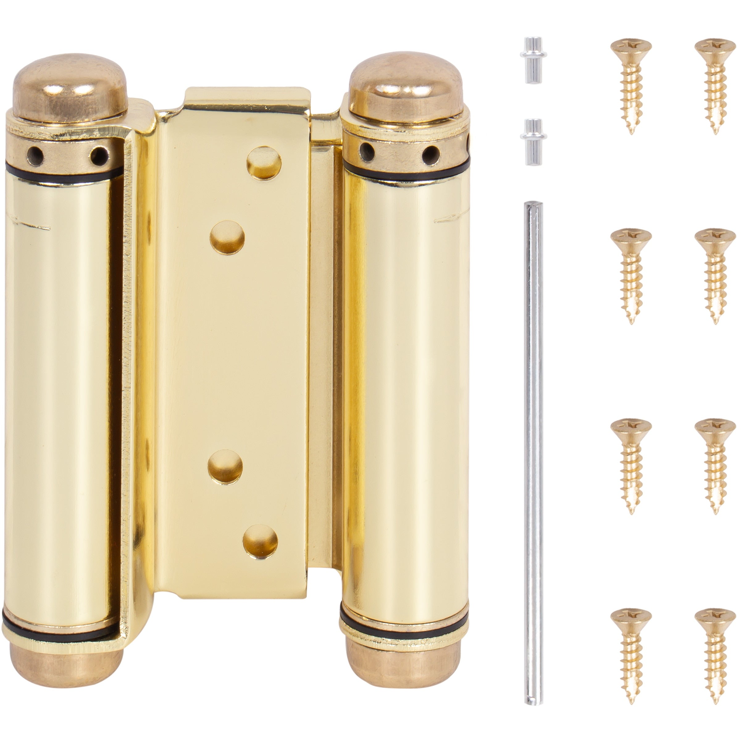 Heavy-Duty Double Acting Spring Hinge - 4" Polished Brass (view 4)