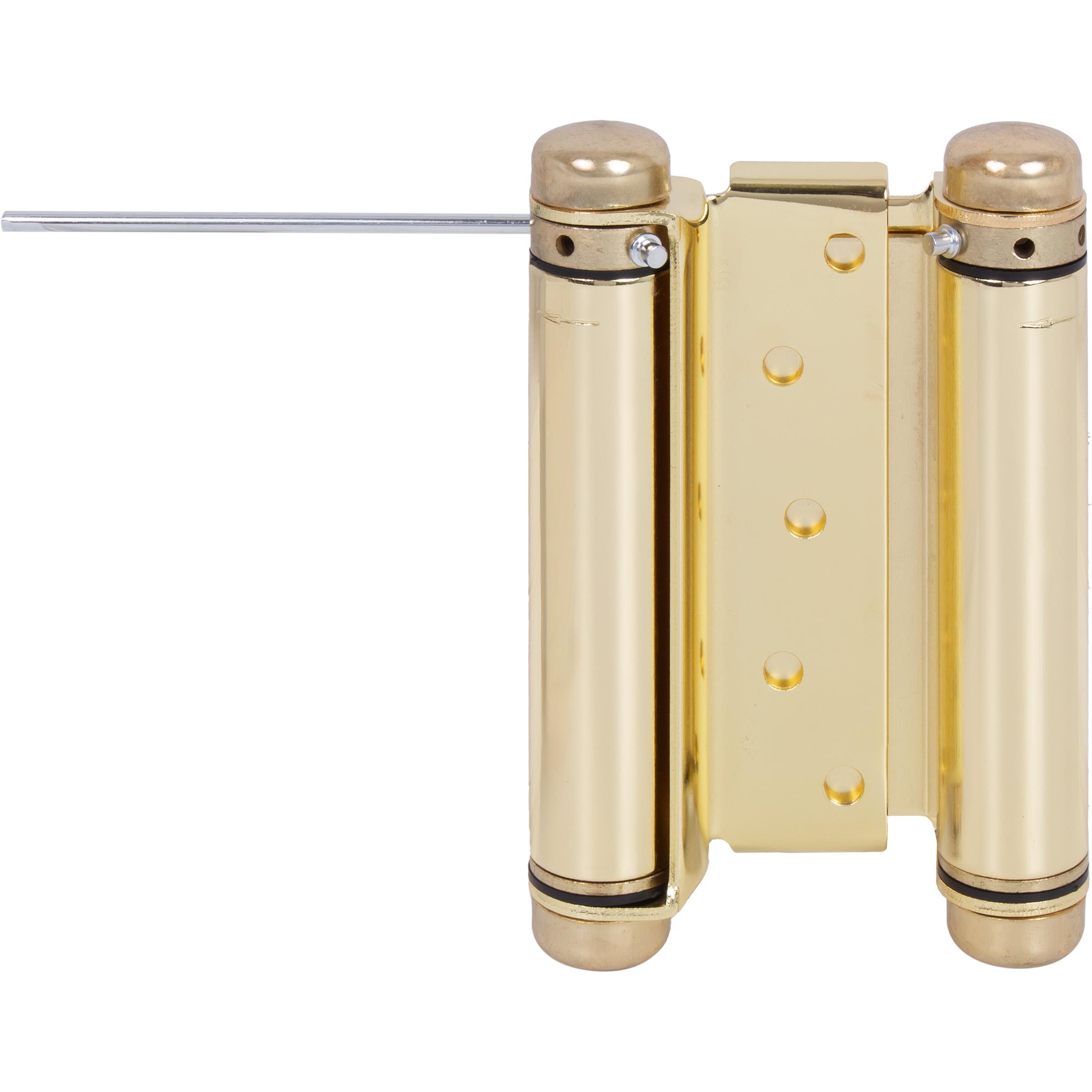 Heavy-Duty Double Acting Spring Hinge - 5" Polished Brass (view 3)