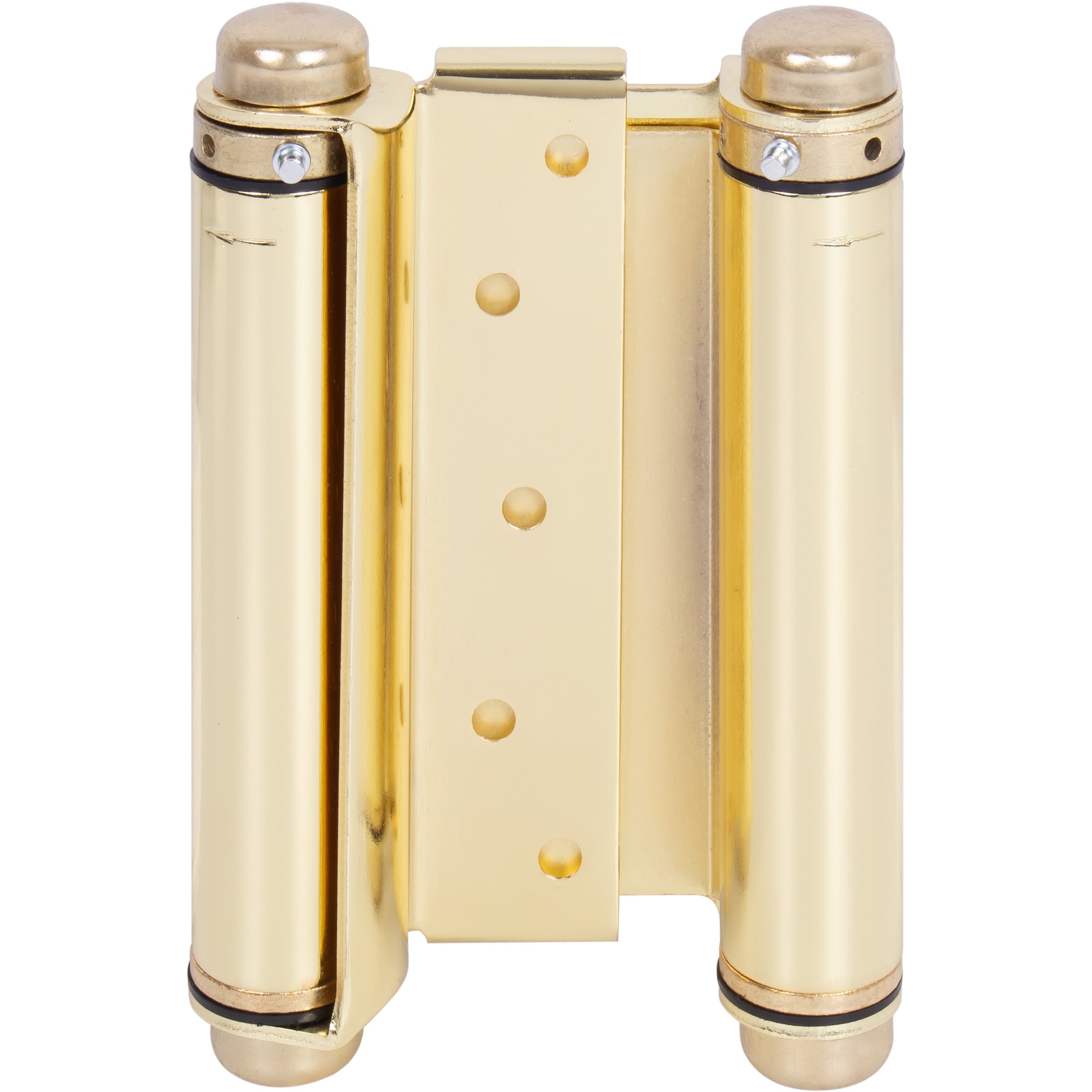 Heavy-Duty Double Acting Spring Hinge - 6" Polished Brass