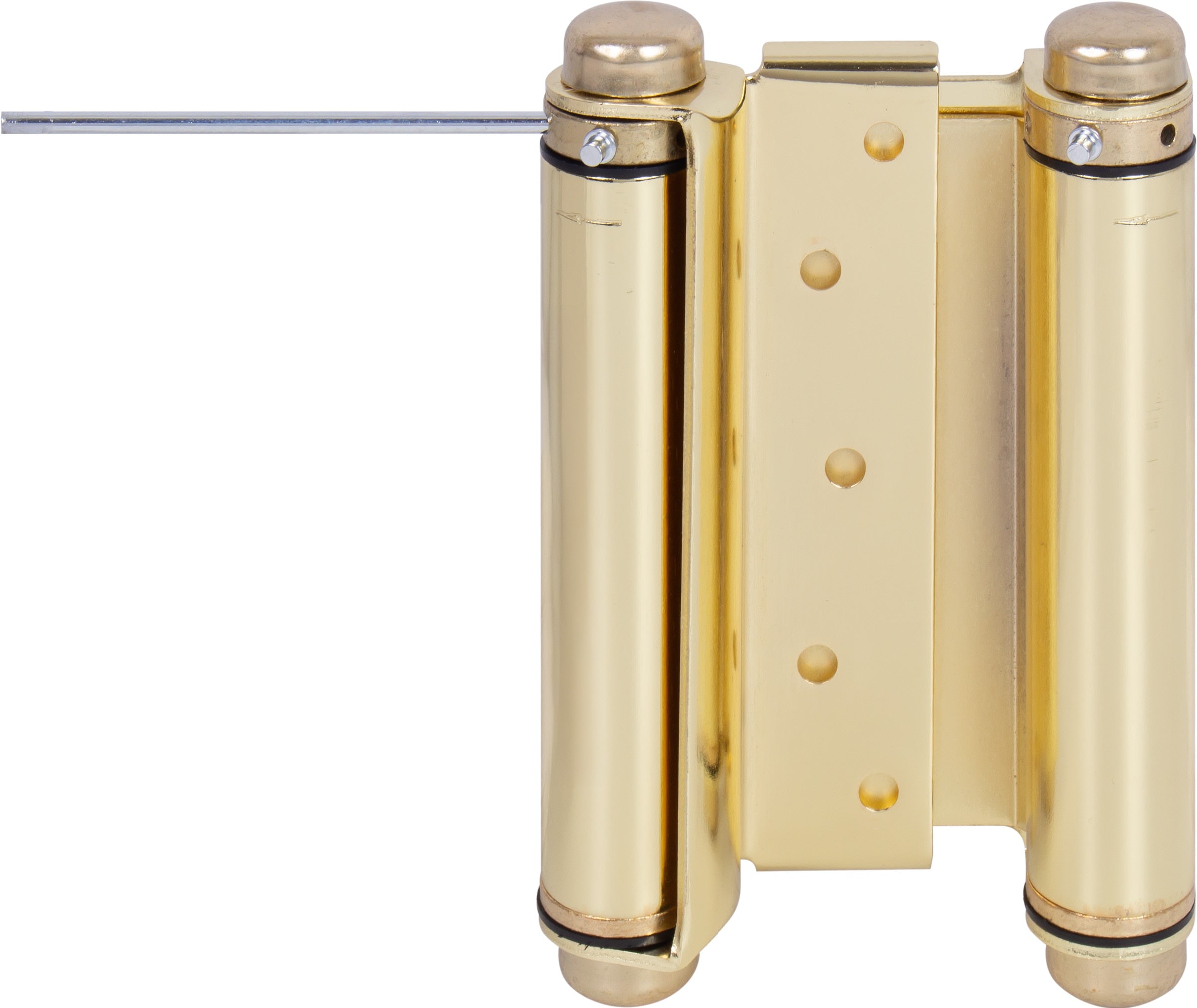 Heavy-Duty Double Acting Spring Hinge - 6" Polished Brass (view 3)