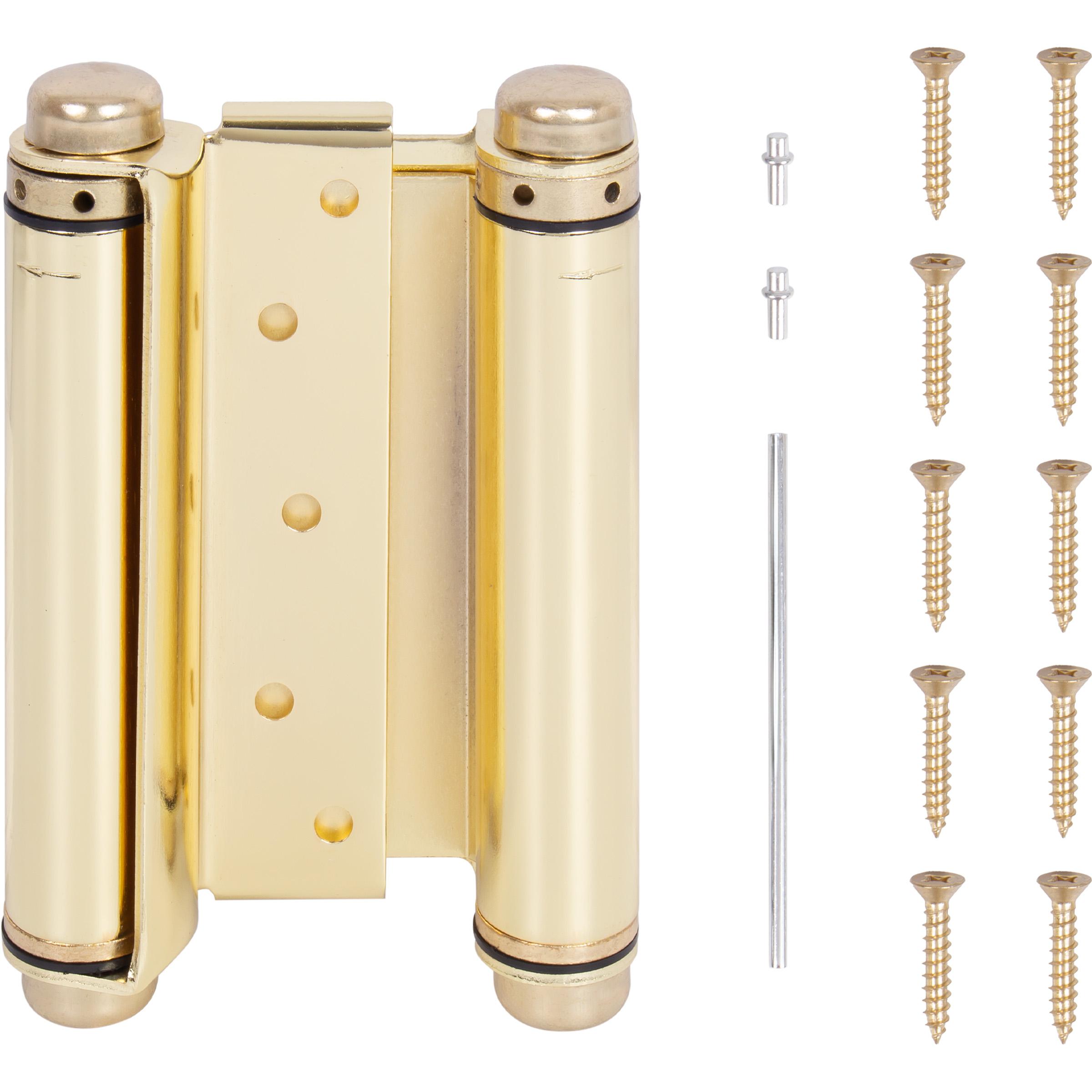 Heavy-Duty Double Acting Spring Hinge - 6" Polished Brass (view 4)