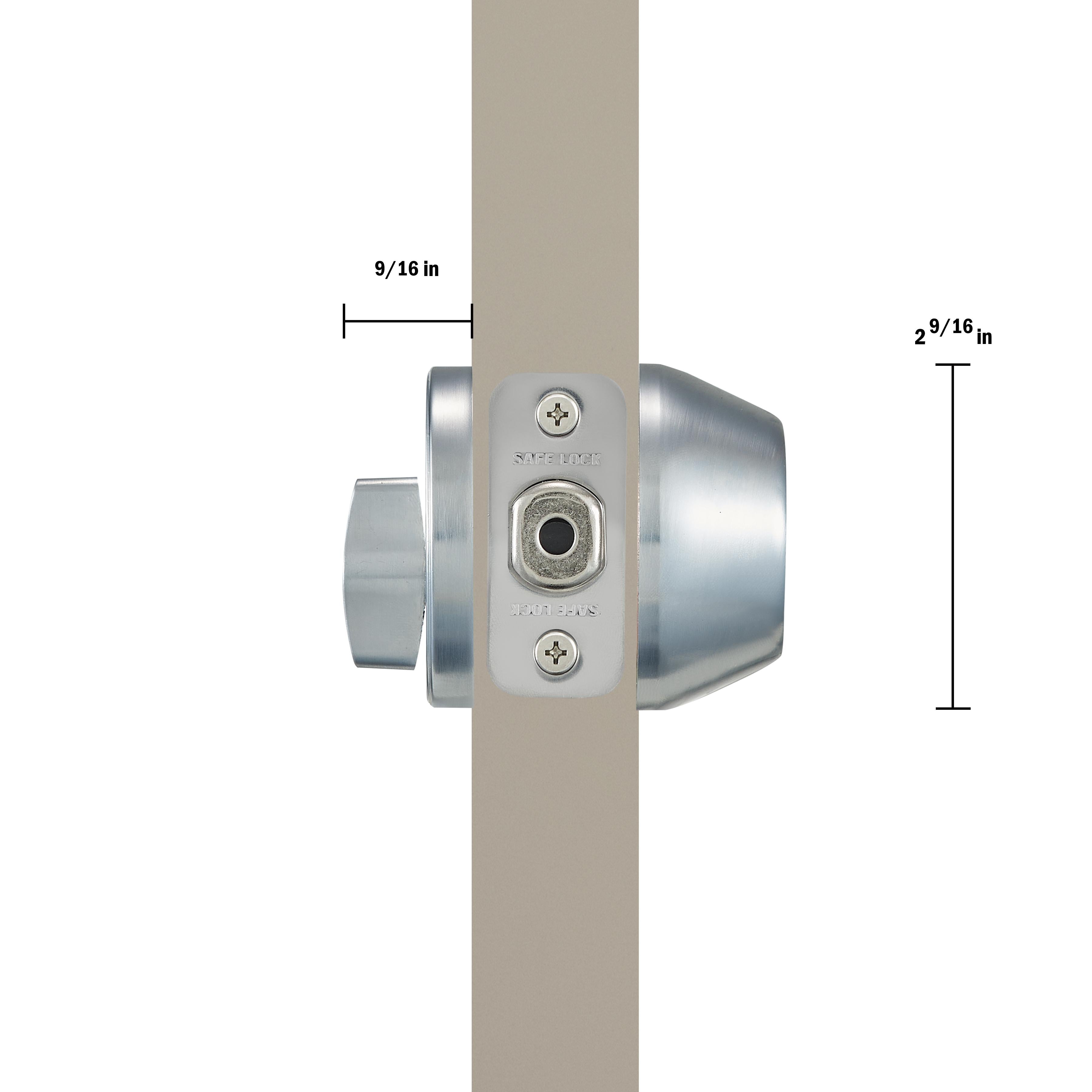 Safe Lock - Single Cylinder Deadbolt for Entry Door - Satin Chrome