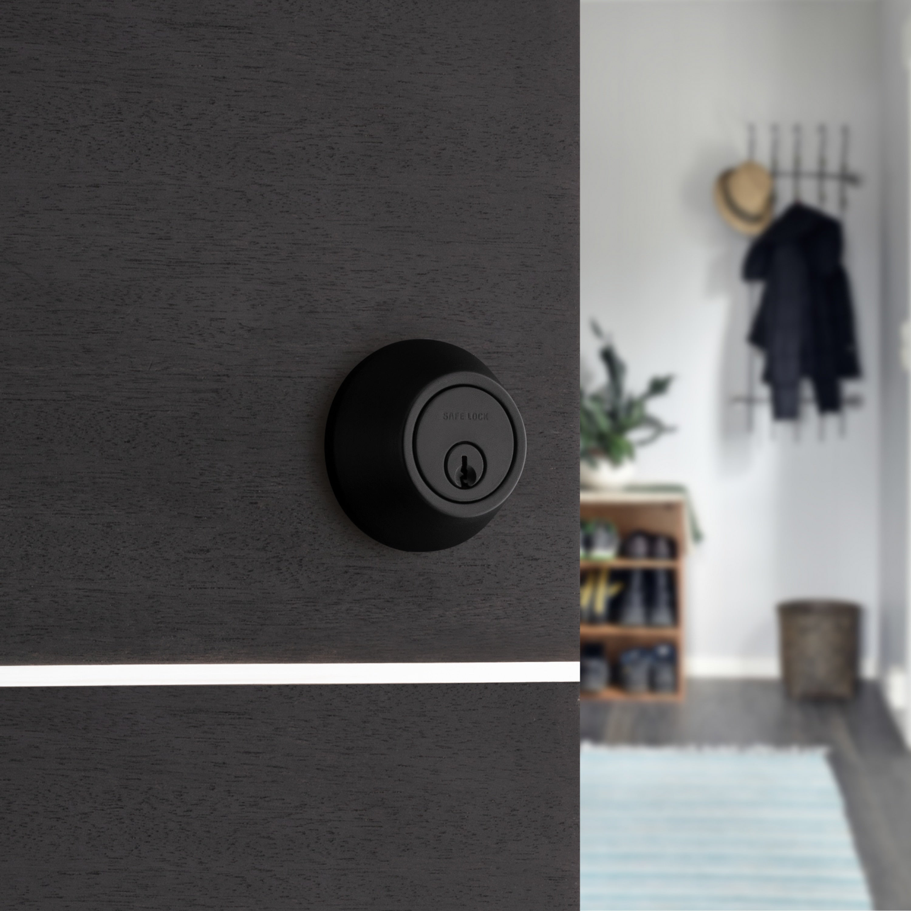 Safe Lock - Single Cylinder Deadbolt for Entry Door - Matte Black