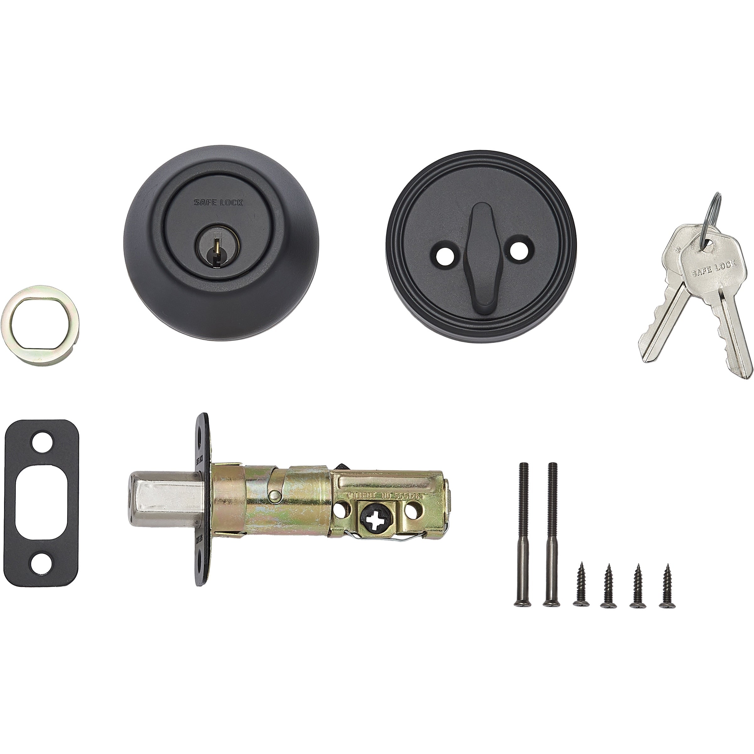 Safe Lock - Single Cylinder Deadbolt for Entry Door - Matte Black