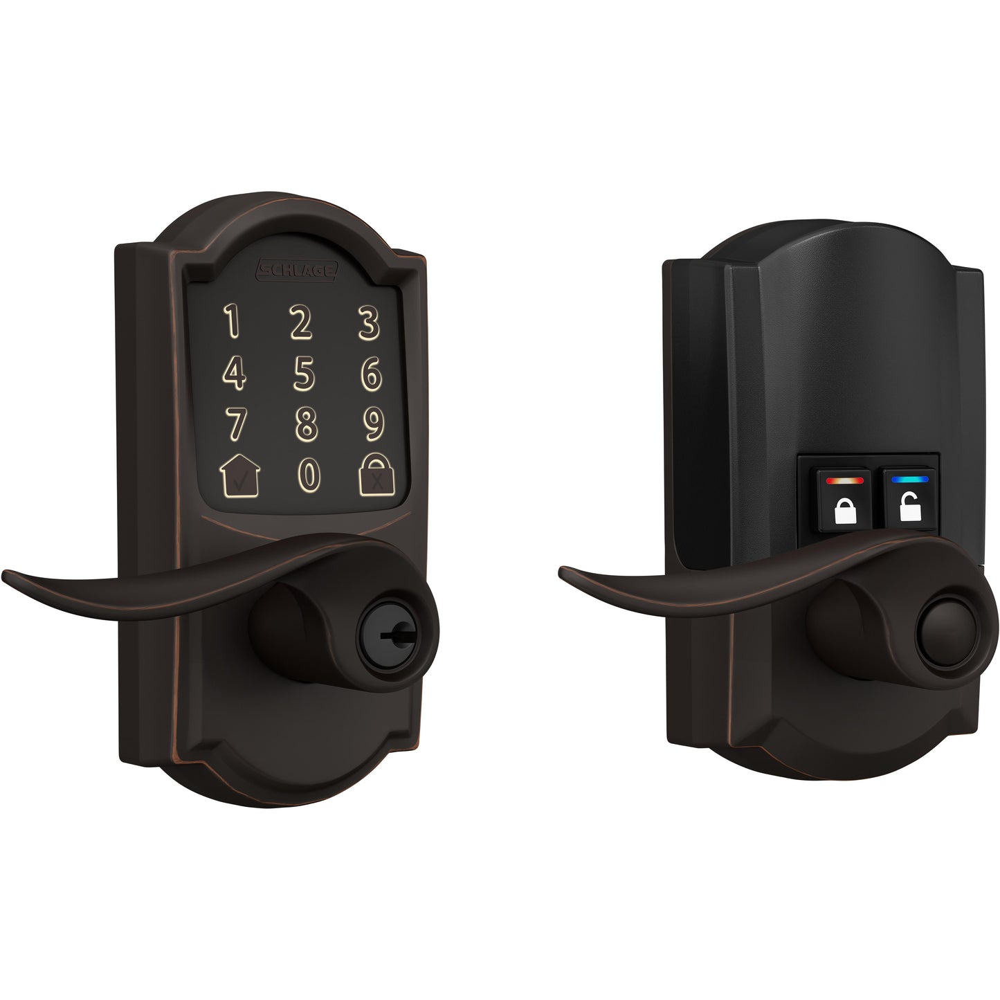 Encode Smart WiFi Lever with Sacramento Lever and Camelot Trim